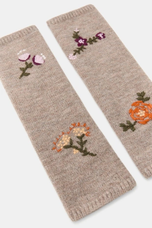 Митенки с цветочной вышивкой- Заказать в России