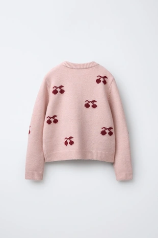 Pastel pink | 2756/716/621 - Zara Кардиган с вишнями