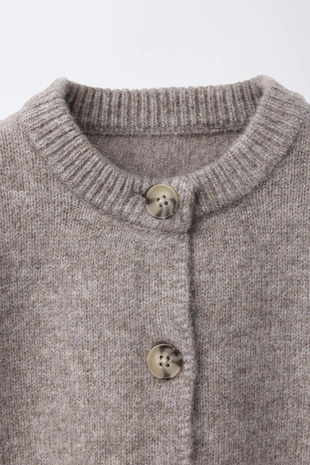 Dark camel | 4216/700/751 - Zara Однотонный кардиган