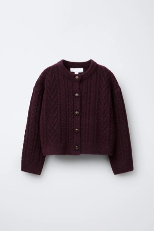 Кардиган с узором «косы»- Заказать в России