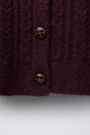 Кардиган с узором «косы»- Заказать в России