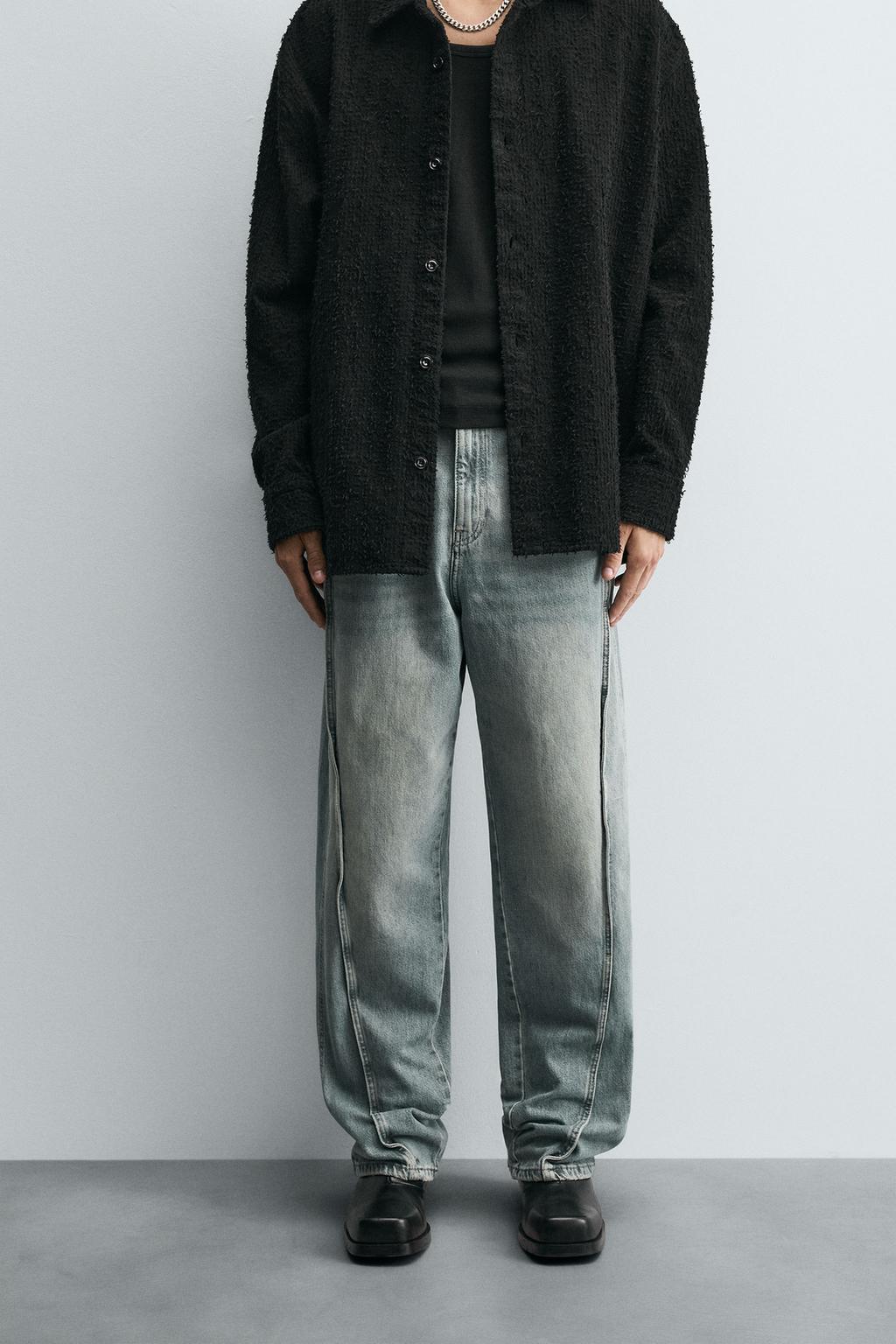 ДЖИНСЫ BAGGY FIT С ДЕКОРАТИВНОЙ СТРОЧКОЙ