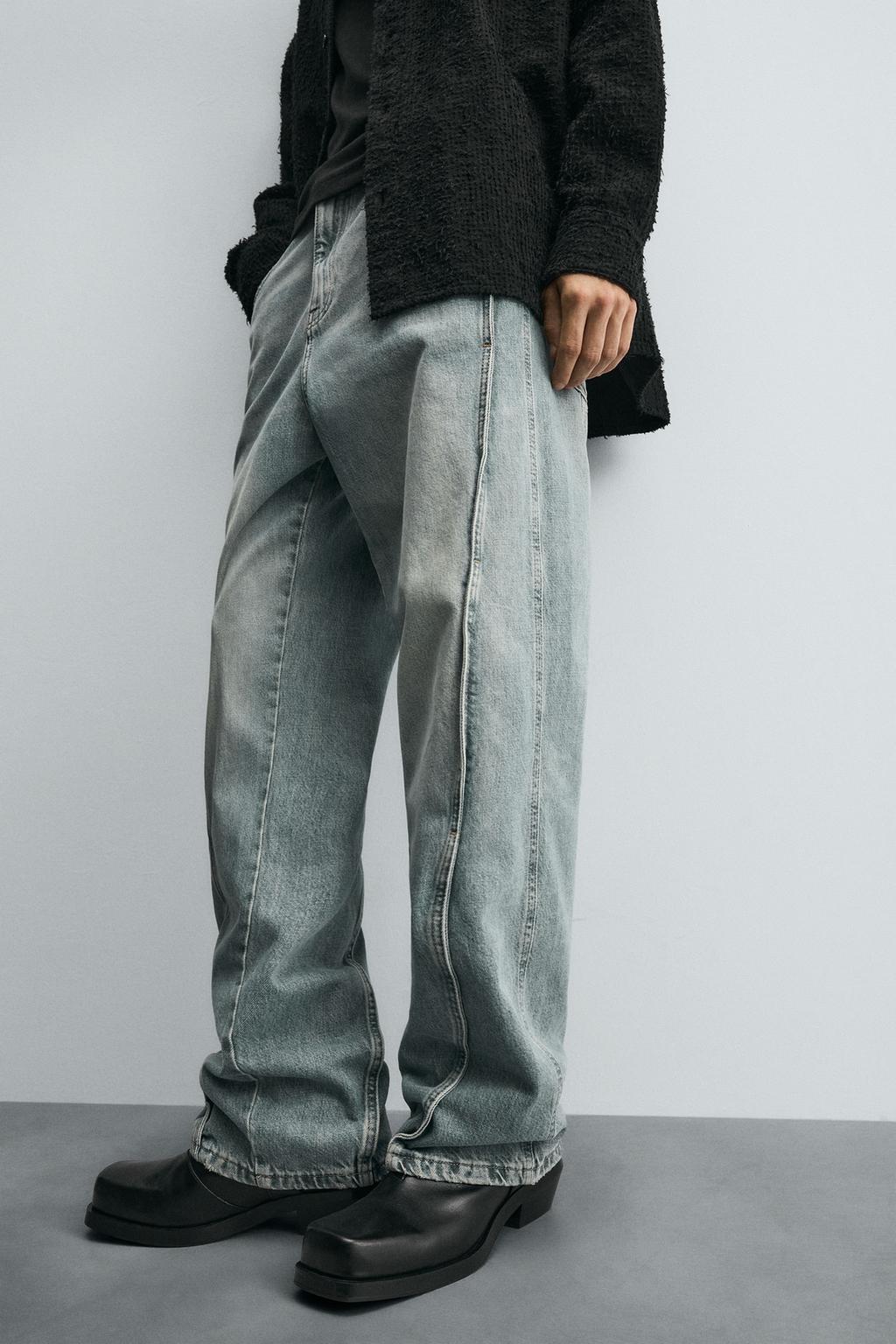 ДЖИНСЫ BAGGY FIT С ДЕКОРАТИВНОЙ СТРОЧКОЙ