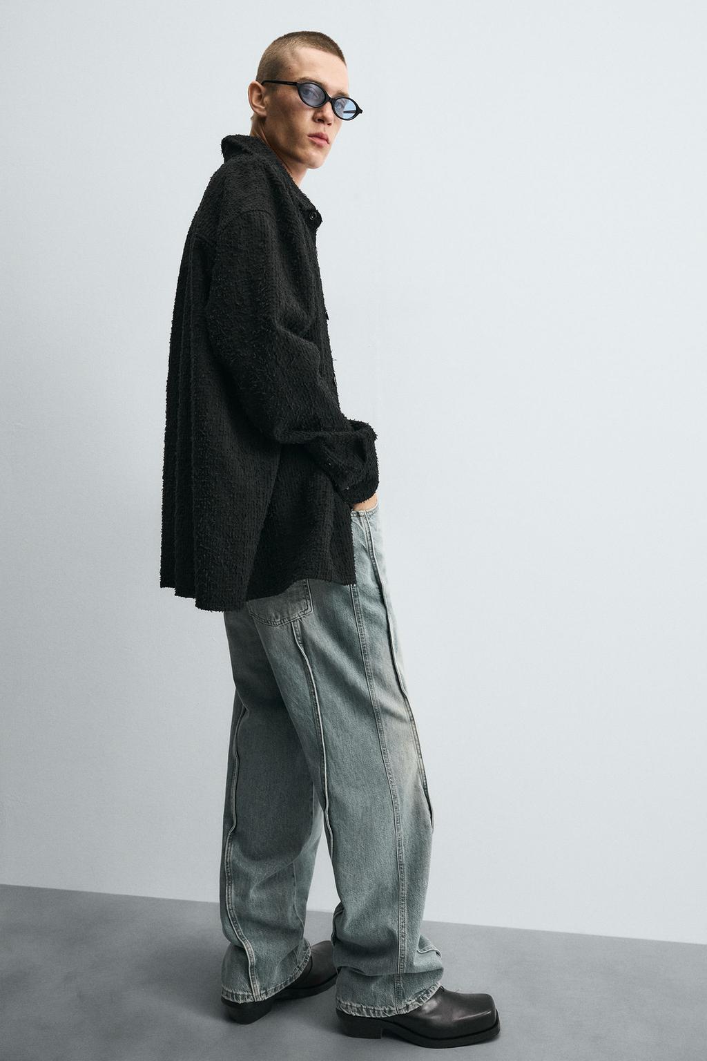 ДЖИНСЫ BAGGY FIT С ДЕКОРАТИВНОЙ СТРОЧКОЙ
