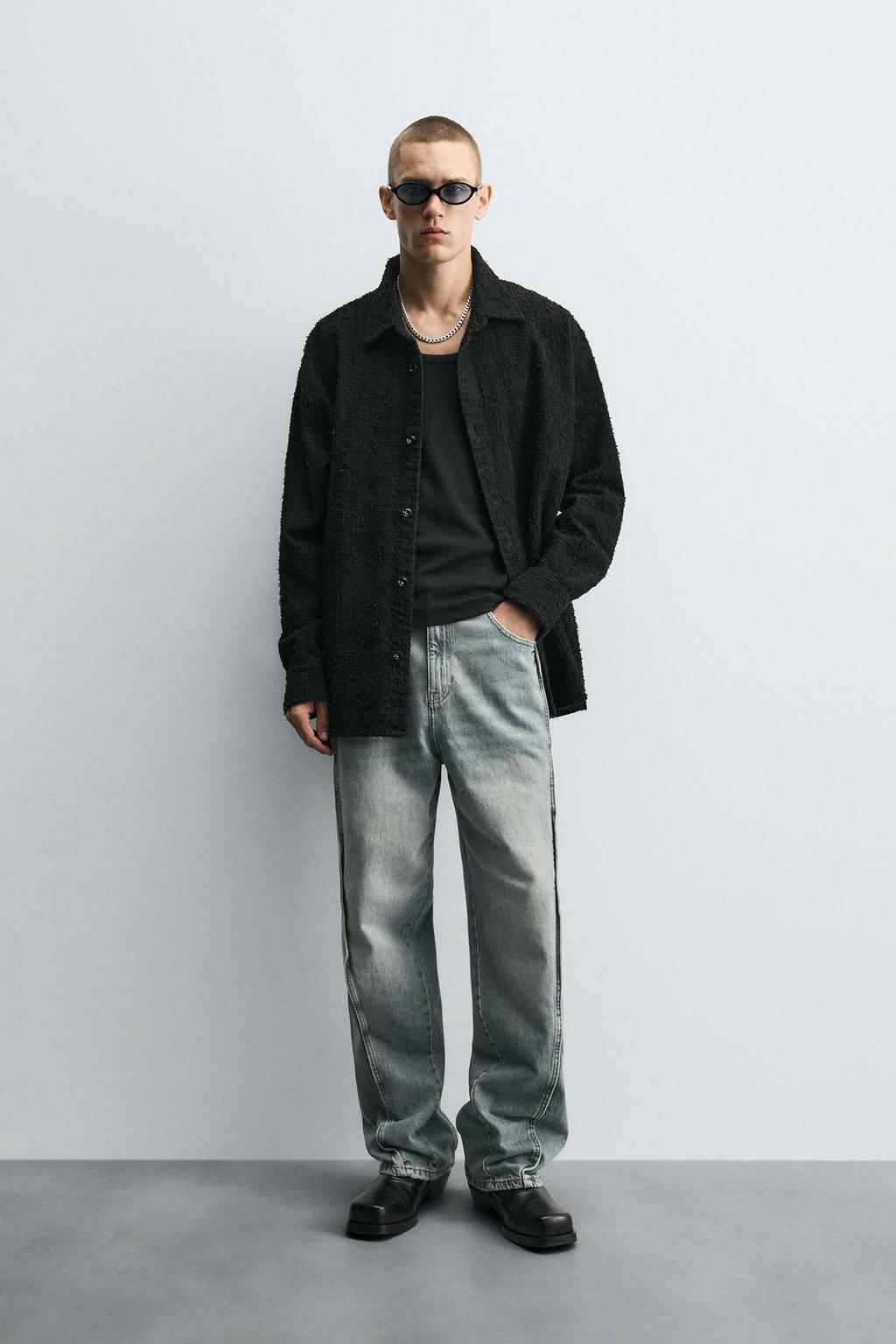 ДЖИНСЫ BAGGY FIT С ДЕКОРАТИВНОЙ СТРОЧКОЙ