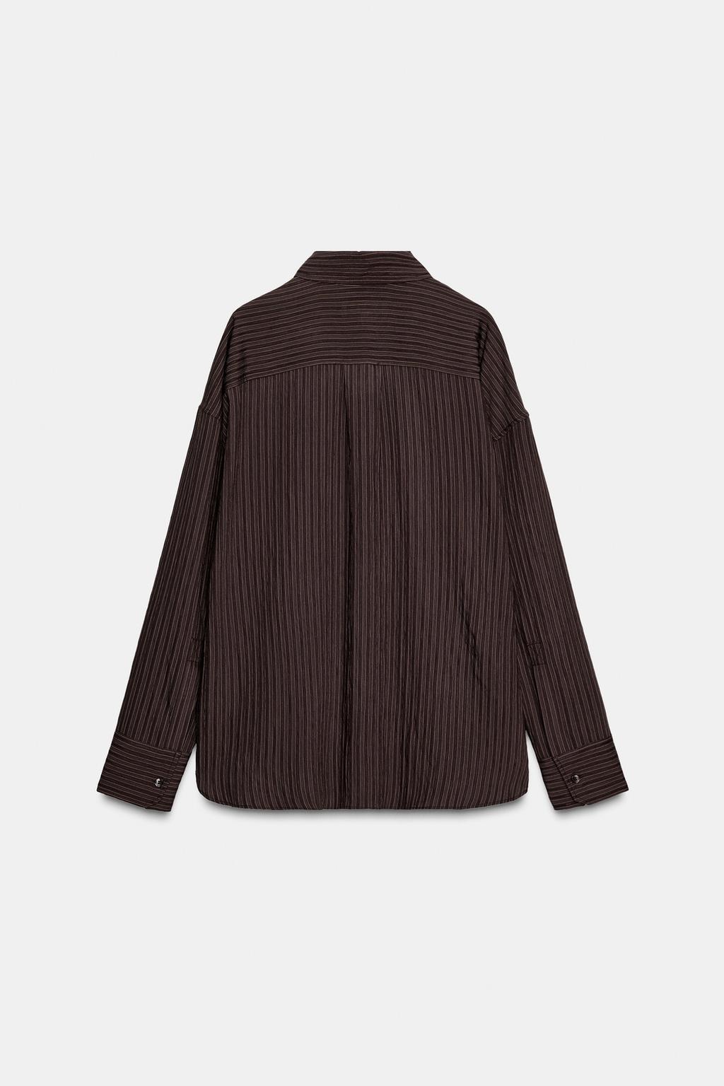 РУБАШКА ИЗ СТРУЯЩЕЙСЯ ТКАНИ В ПОЛОСКУ — ZW COLLECTION