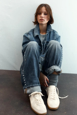 Ecru White | 5434/610/002 - Zara Кожаные кроссовки