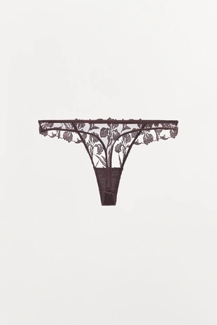 Трусы танга с вышивкой и кружевом- Заказать в России
