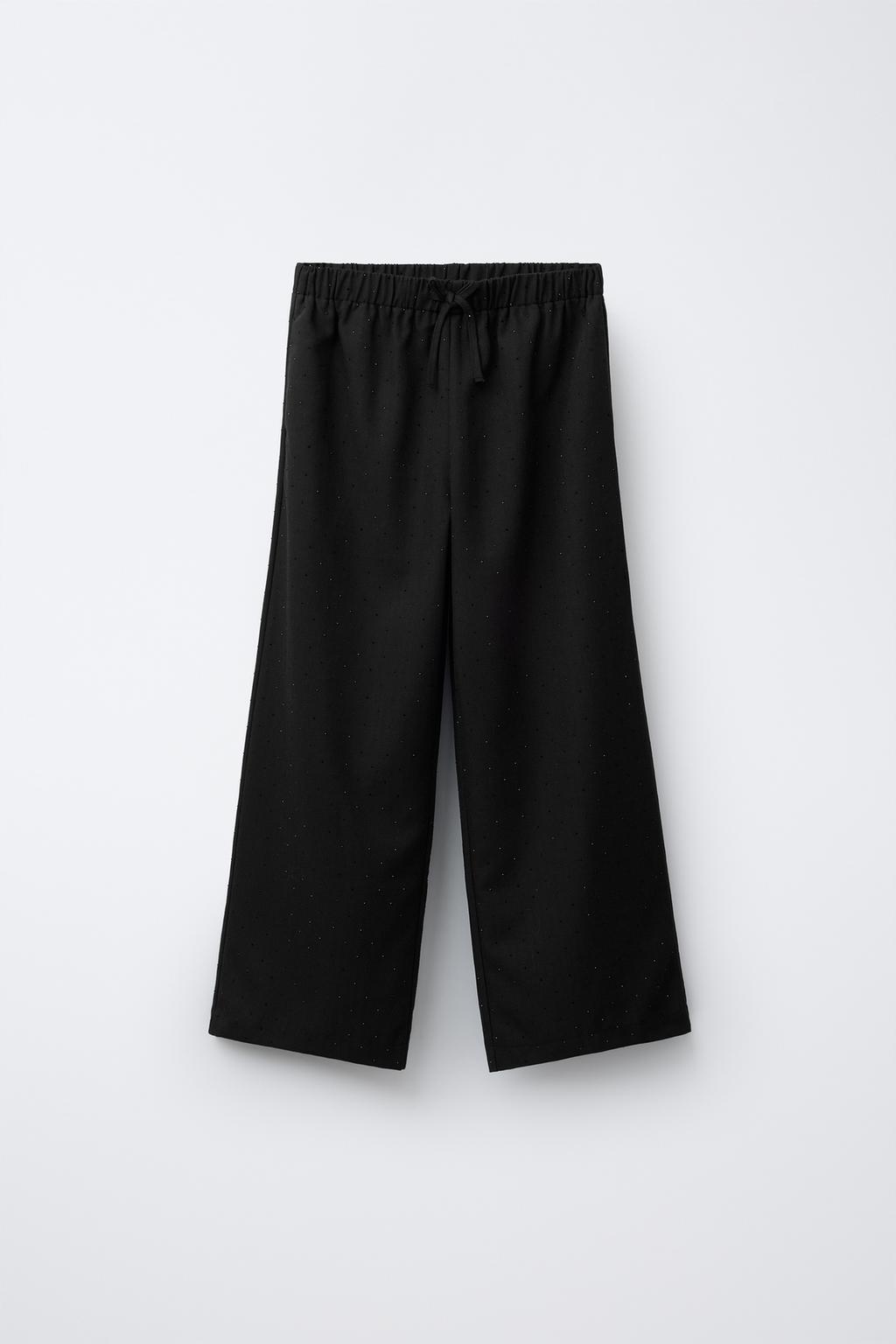 БРЮКИ WIDE LEG СО СТРАЗАМИ