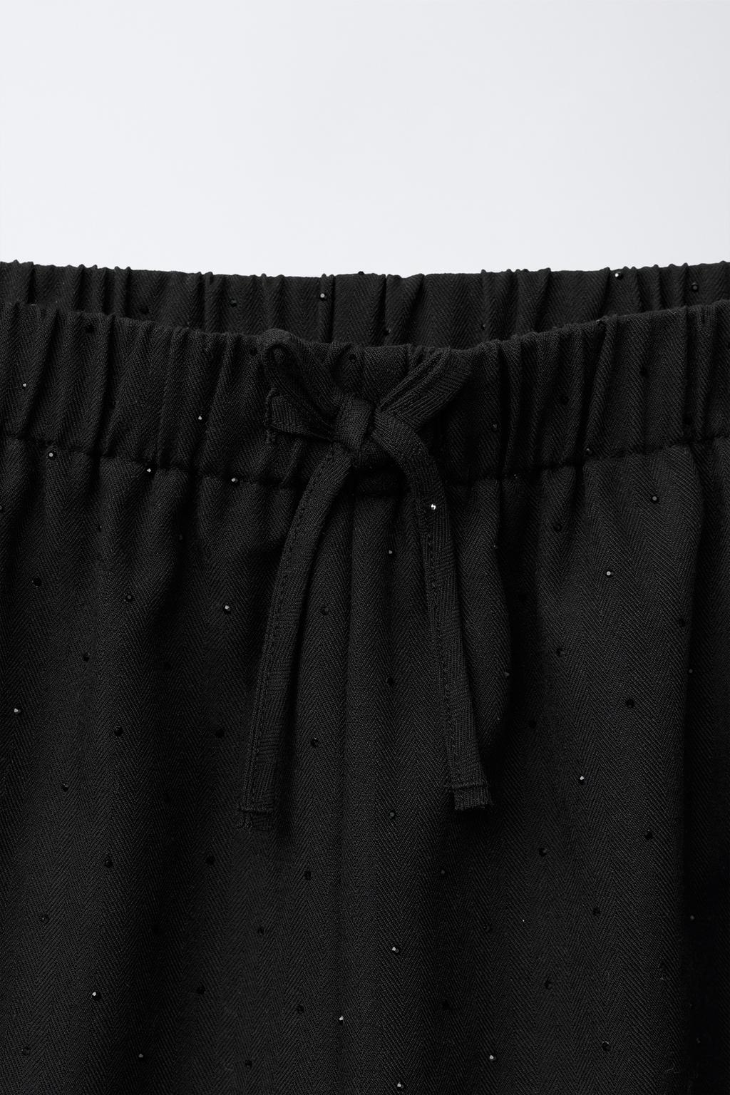 БРЮКИ WIDE LEG СО СТРАЗАМИ