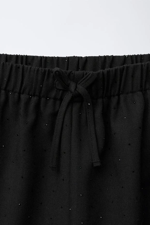 Брюки WIDE LEG со стразами- Заказать в России