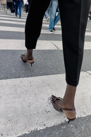 Купить Zara Туфли на каблуке с бантом