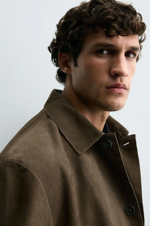 Куртка-рубашка из замши- Заказать в России