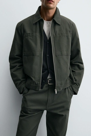 Стеганая куртка-рубашка с карманами- Заказать в России