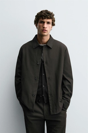 Купить Zara Куртка-рубашка свободного кроя из твила