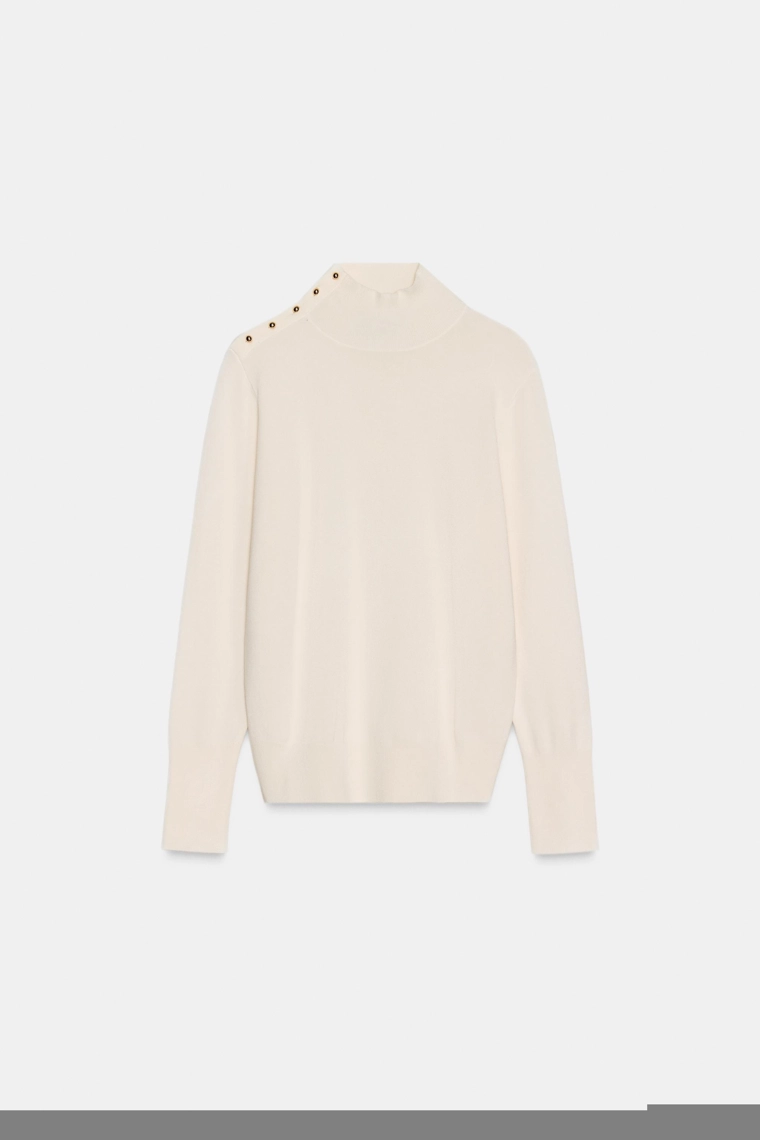 Пуловер из вязаного полотна с пуговицами