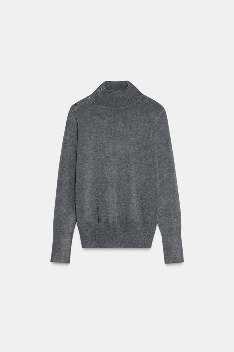 Плиссированный джемпер с пуговицами