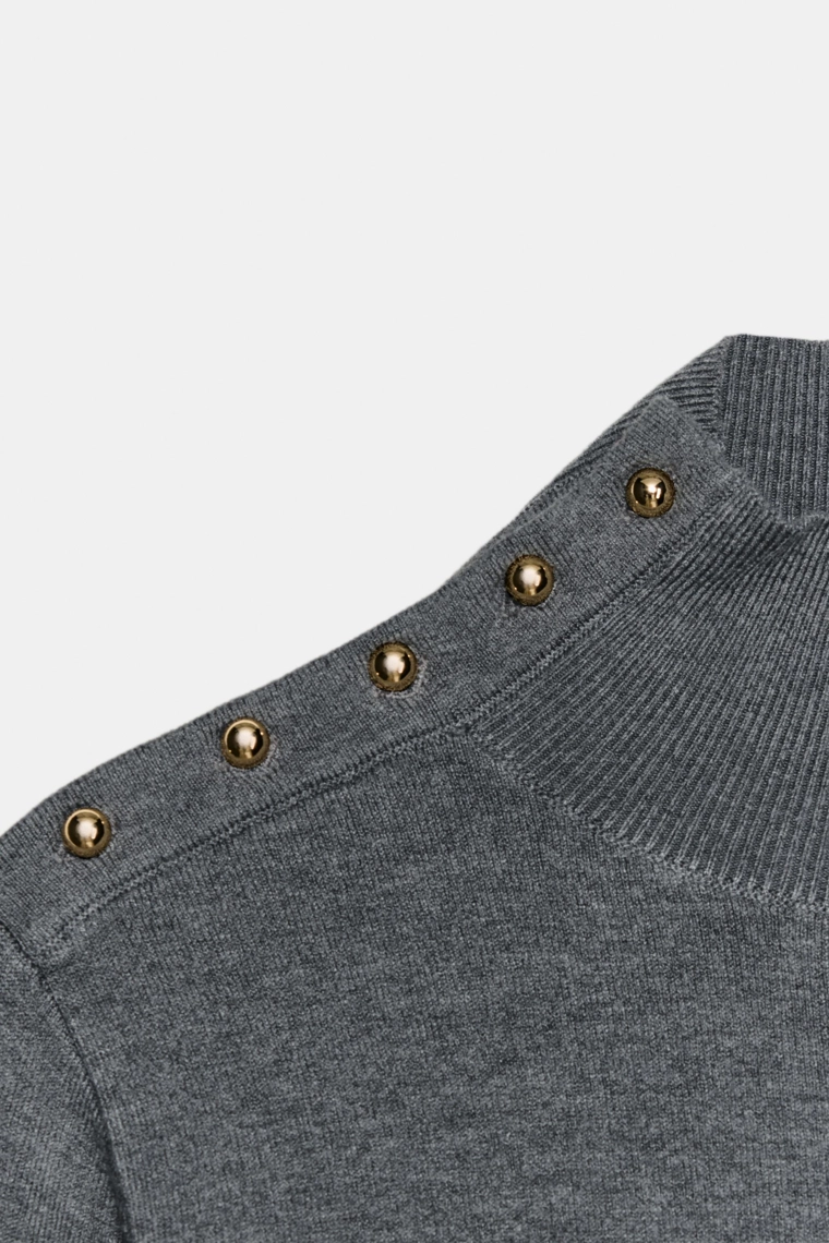 Плиссированный джемпер с пуговицами