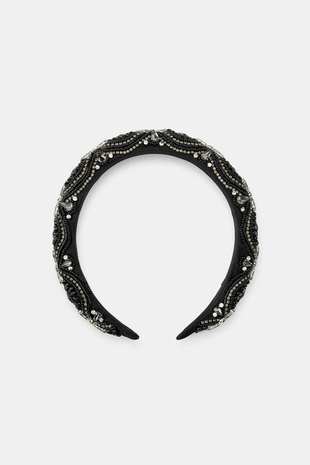 Мягкий ободок со стразами и бусинами - Заказать в России