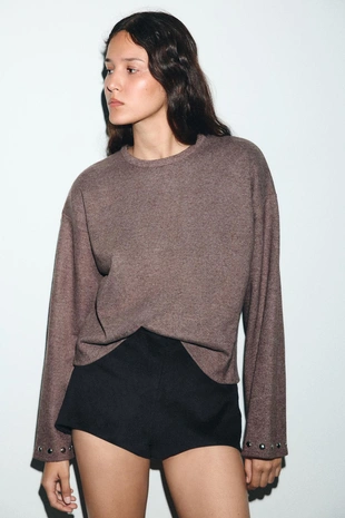 Купить Zara Мягкая толстовка с заклепками