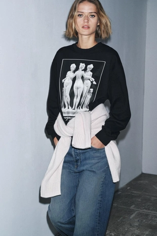 Купить Zara Толстовка с принтом «скульптуры»