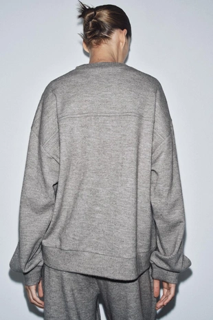 Taupe grey | 5070/631/832 - Zara Мягкая толстовка с длинными рукавами