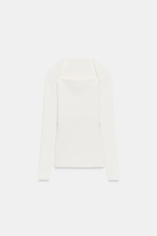 Футболка в рубчик с длинными рукавами- Заказать в России