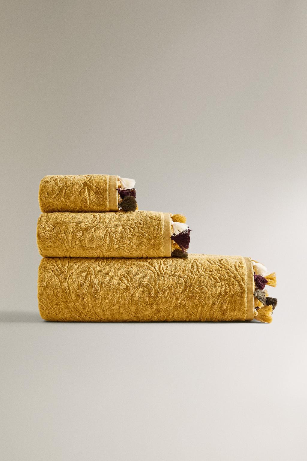 Полотенце для ванны с бахромой из жаккарда