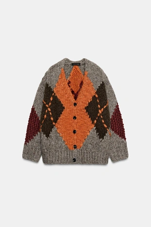 Купить Zara Кардиган с узором «ромбы»
