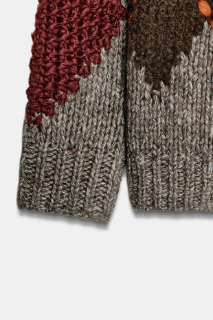 Кардиган с узором «ромбы»- Заказать в России