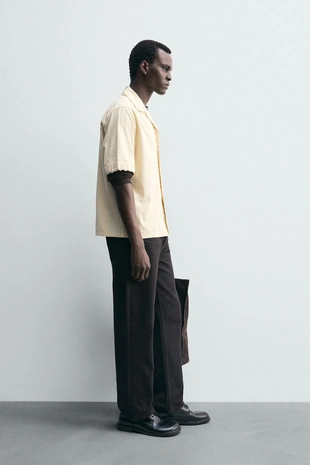 Рубашка с геометрическим джаккардовым узором и вышивкой- Заказать в России