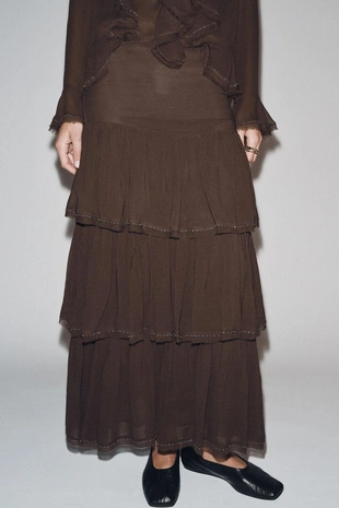 Юбка с воланами и бусинами — ZW COLLECTION- Заказать в России