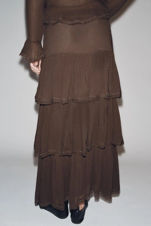 Юбка с воланами и бусинами — ZW COLLECTION- Заказать в России