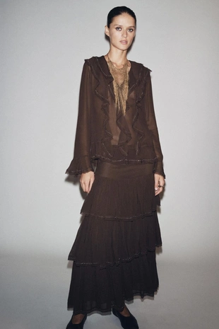 Юбка с воланами и бусинами — ZW COLLECTION- Заказать в России