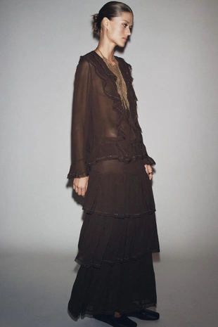 Юбка с воланами и бусинами — ZW COLLECTION- Заказать в России