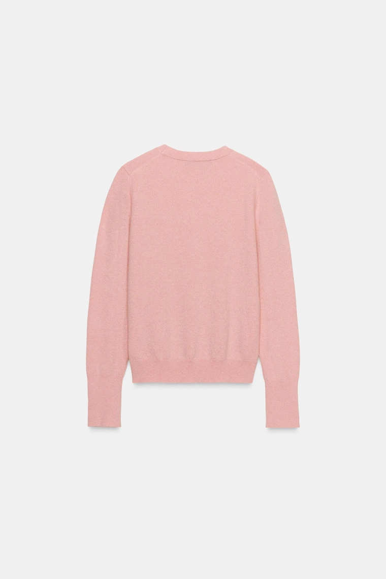 Трикотажный свитер с цветочными пуговицами