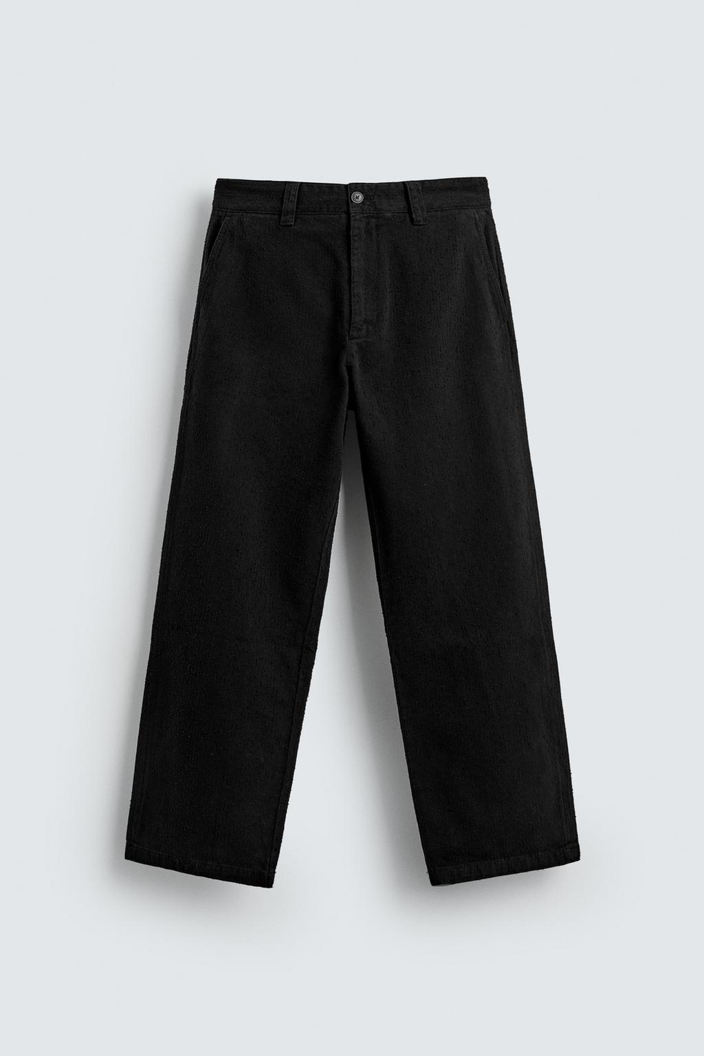 БРЮКИ STRAIGHT FIT ИЗ РЕЛЬЕФНОЙ ТКАНИ