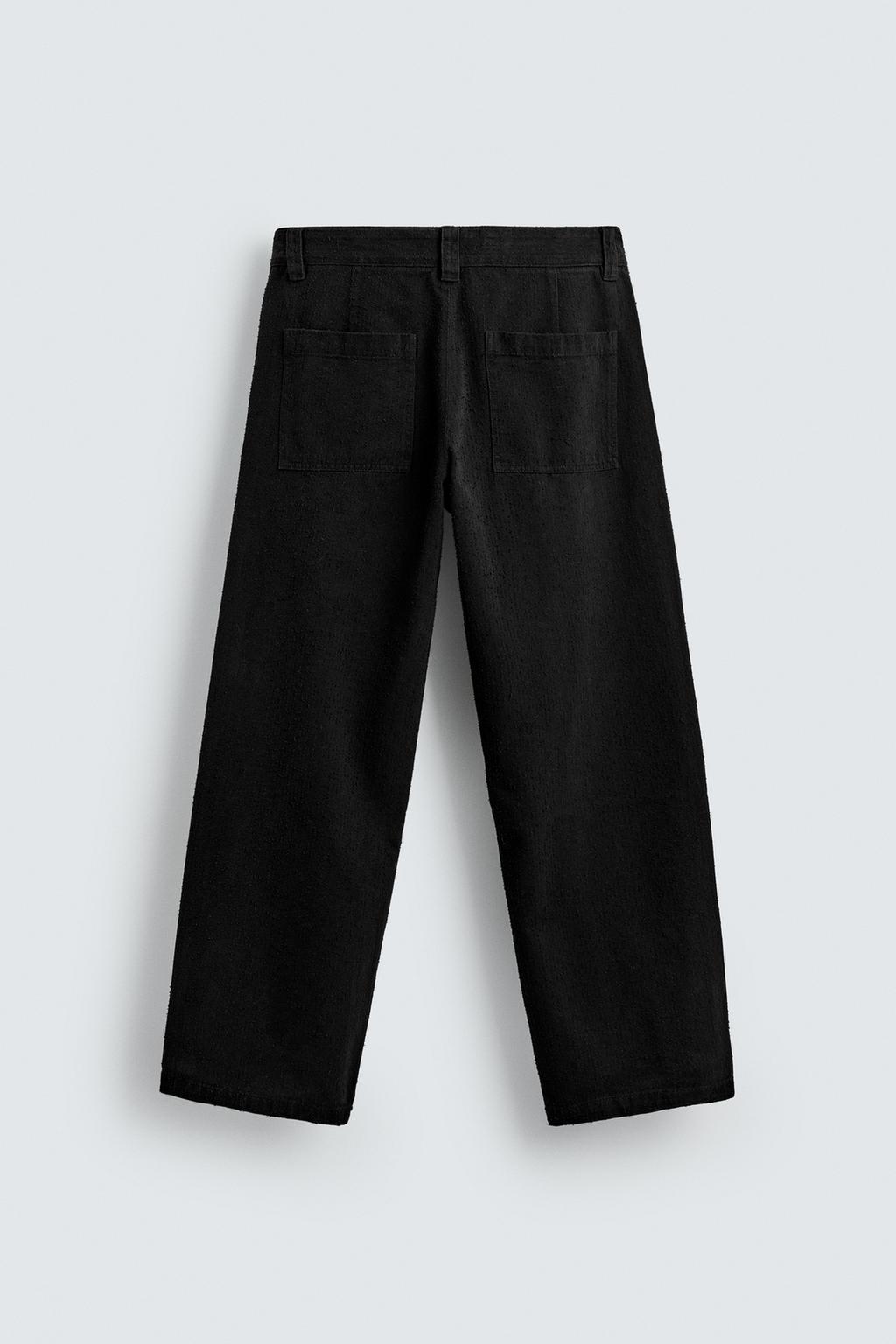 БРЮКИ STRAIGHT FIT ИЗ РЕЛЬЕФНОЙ ТКАНИ