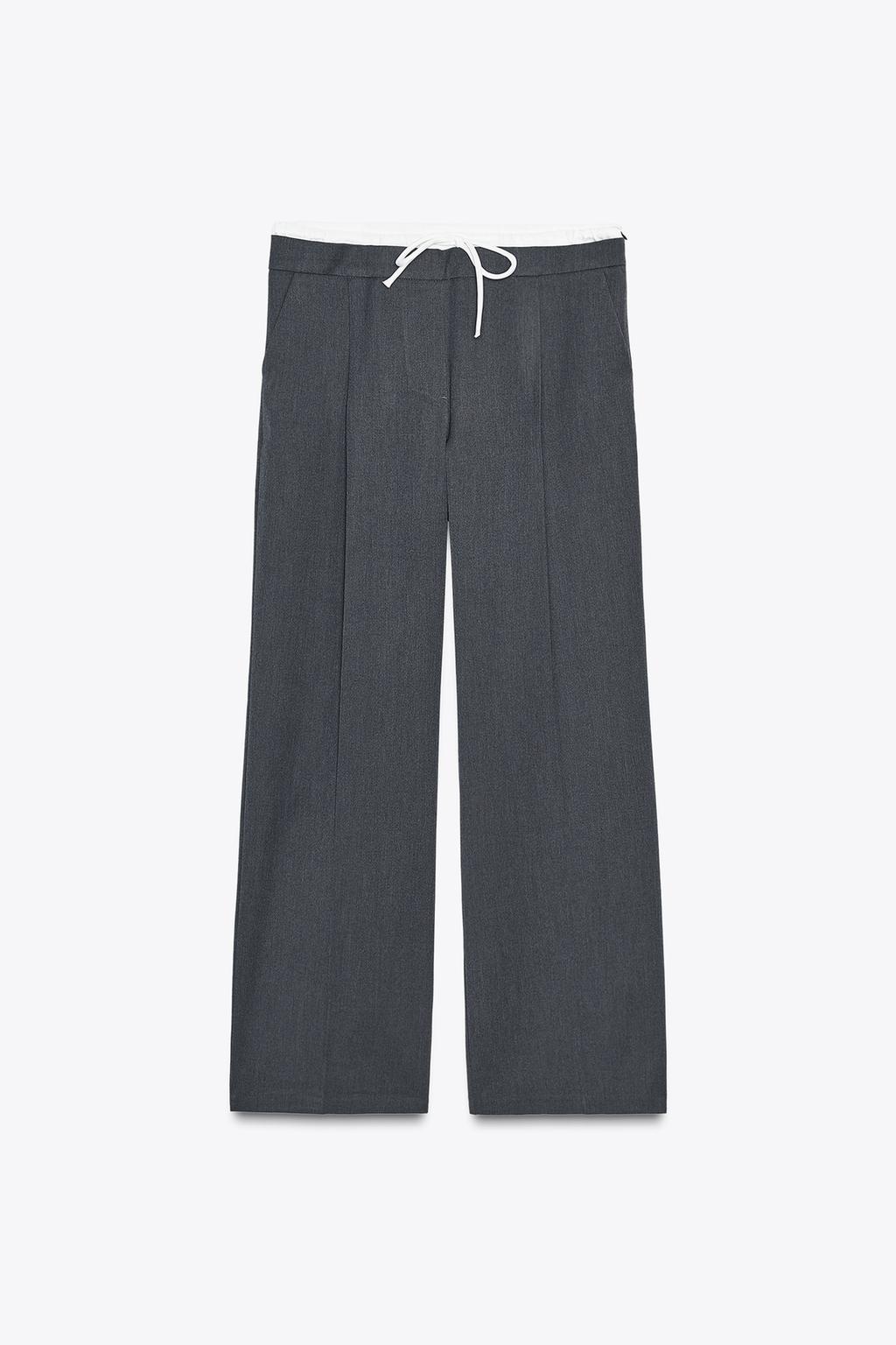 БРЮКИ WIDE LEG С ДВОЙНЫМ ПОЯСОМ