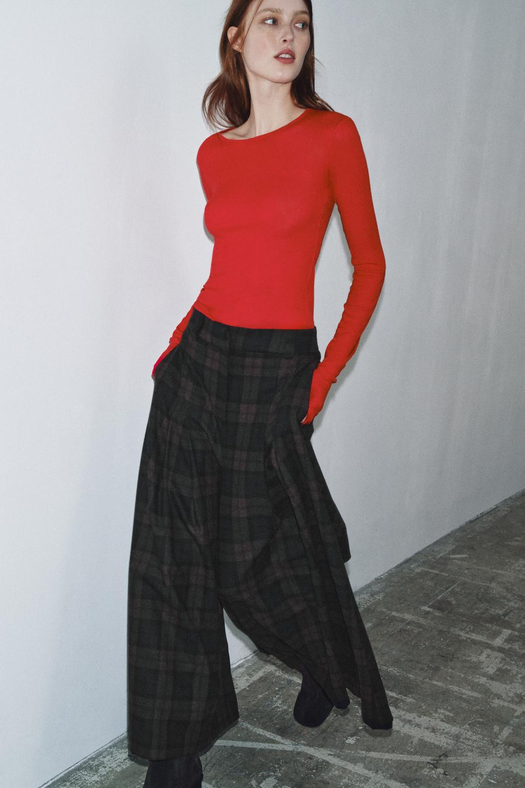 БРЮКИ В КЛЕТКУ ИЗ СМЕСОВОЙ ШЕРСТИ — ZW COLLECTION