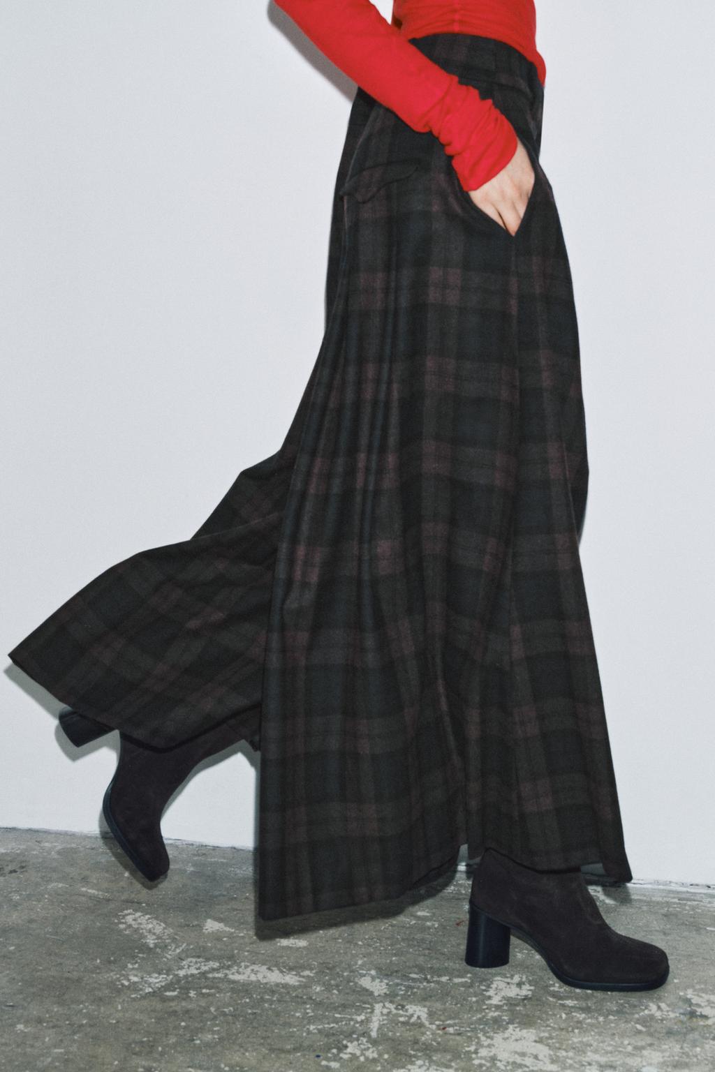 БРЮКИ В КЛЕТКУ ИЗ СМЕСОВОЙ ШЕРСТИ — ZW COLLECTION