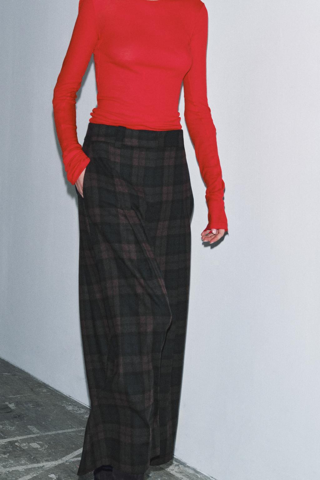 БРЮКИ В КЛЕТКУ ИЗ СМЕСОВОЙ ШЕРСТИ — ZW COLLECTION