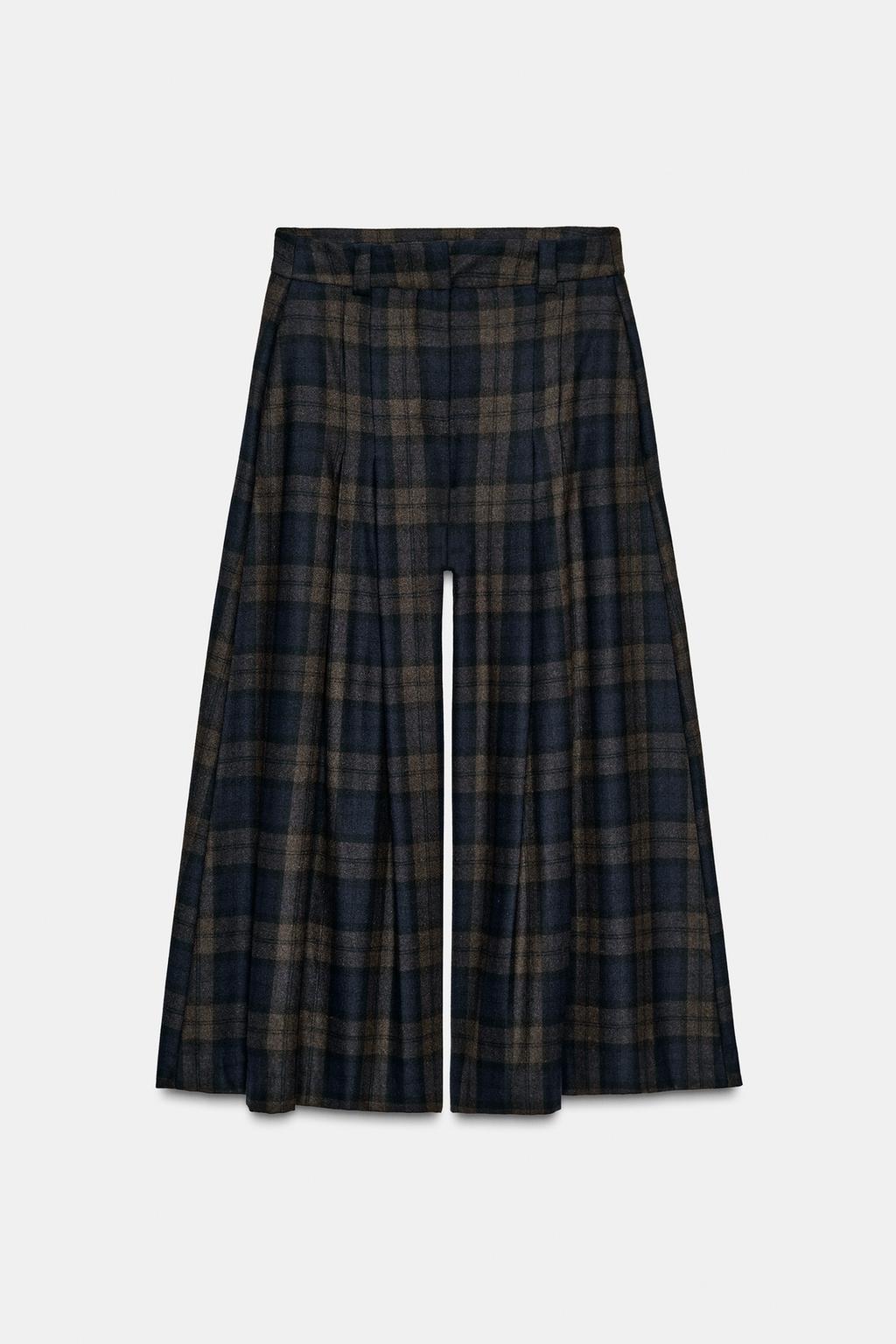 БРЮКИ В КЛЕТКУ ИЗ СМЕСОВОЙ ШЕРСТИ — ZW COLLECTION
