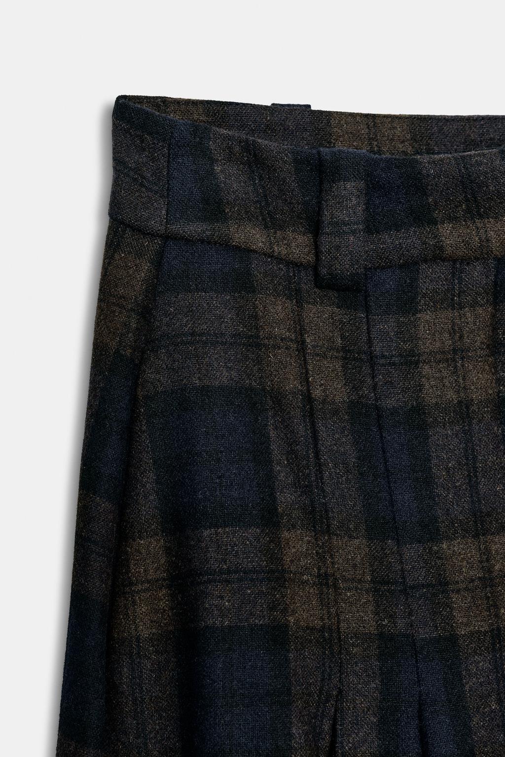 БРЮКИ В КЛЕТКУ ИЗ СМЕСОВОЙ ШЕРСТИ — ZW COLLECTION