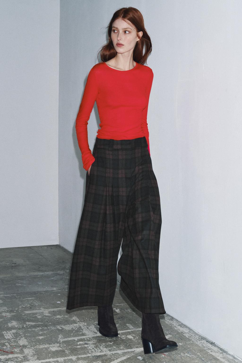 БРЮКИ В КЛЕТКУ ИЗ СМЕСОВОЙ ШЕРСТИ — ZW COLLECTION