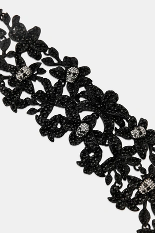 Колье-чокер «цветы и черепа»- Заказать в России