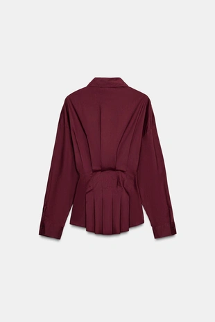 Рубашка из поплина со складками