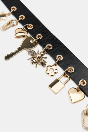 Кожаный ремень с шармами- Заказать в России