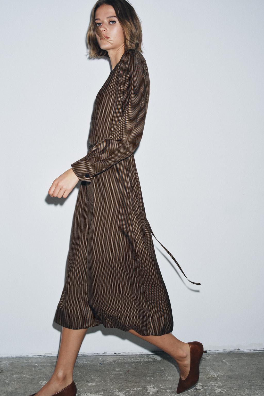ПЛАТЬЕ В ГОРОШЕК С ПОЯСОМ — ZW COLLECTION