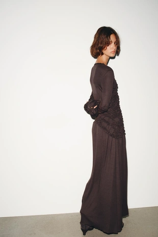 Платье миди со сборками- Заказать в России